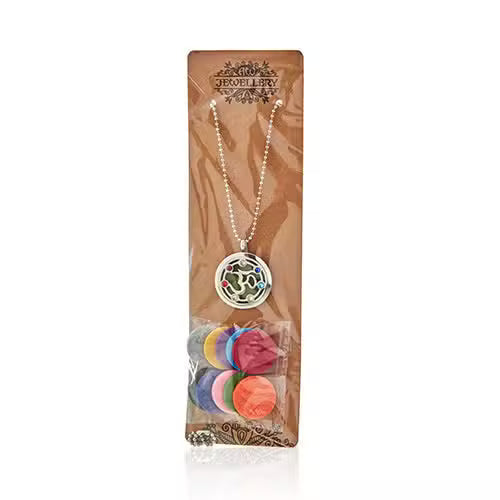 Aromatherapy Diffuser Necklace – OM Chakra | 30mm Stainless Steel Locket