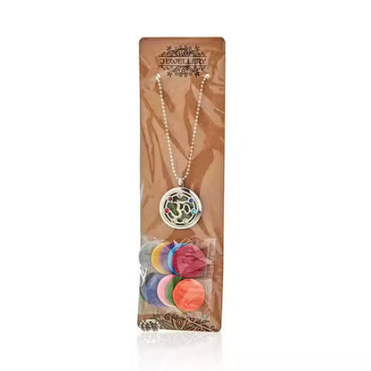 Aromatherapy Diffuser Necklace – OM Chakra | 30mm Stainless Steel Locket