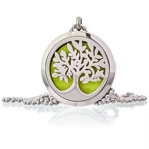 Aromatherapy Diffuser Necklace – Tree of Life | 30mm Stainless Steel Locket