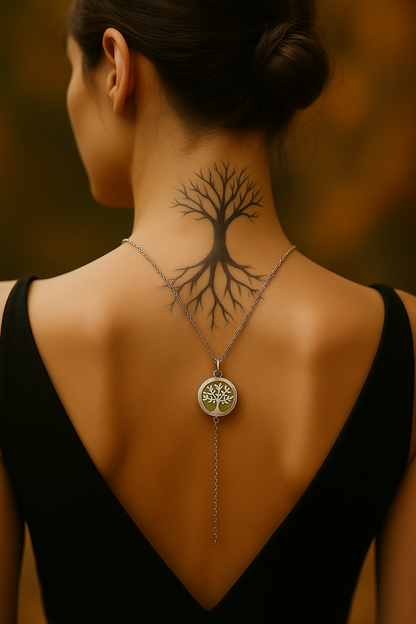 Aromatherapy Diffuser Necklace – Tree of Life | 30mm Stainless Steel Locket