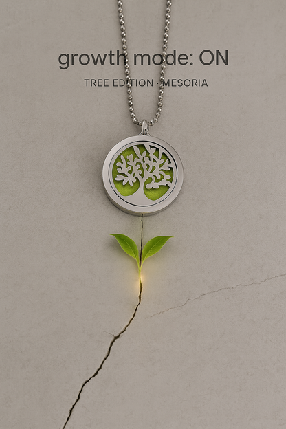 Aromatherapy Diffuser Necklace – Tree of Life | 30mm Stainless Steel Locket