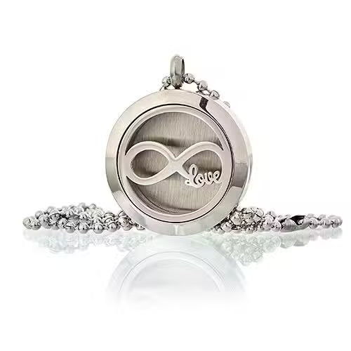 Aromatherapy Diffuser Necklace – Infinity Love | 25mm Stainless Steel Locket