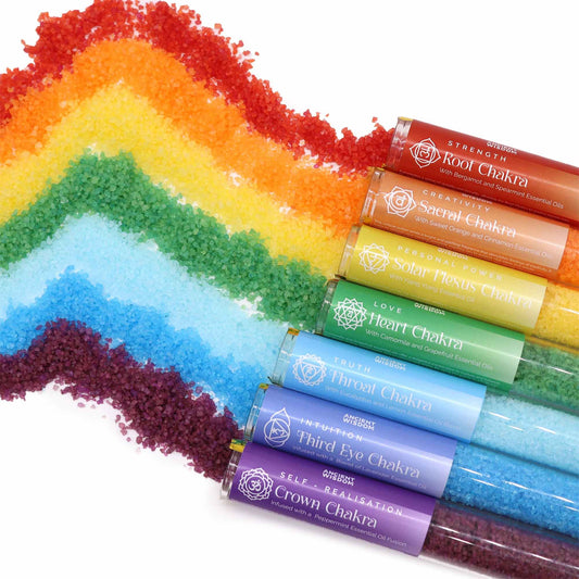 Chakra Bath Salt – Gift Pack of 7 × 40g | Aromatherapy Crystal Healing Bath Ritual
