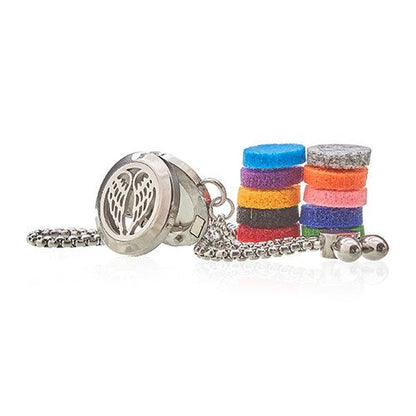 Angel Wings Aromatherapy Bracelet – Diffuser Jewelry with Essential Oil Pad (20mm)