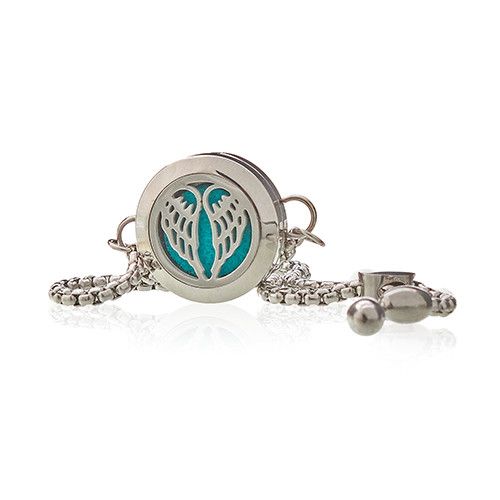 Angel Wings Aromatherapy Bracelet – Diffuser Jewelry with Essential Oil Pad (20mm)