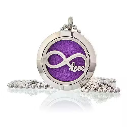 Aromatherapy Diffuser Necklace – Infinity Love | 25mm Stainless Steel Locket